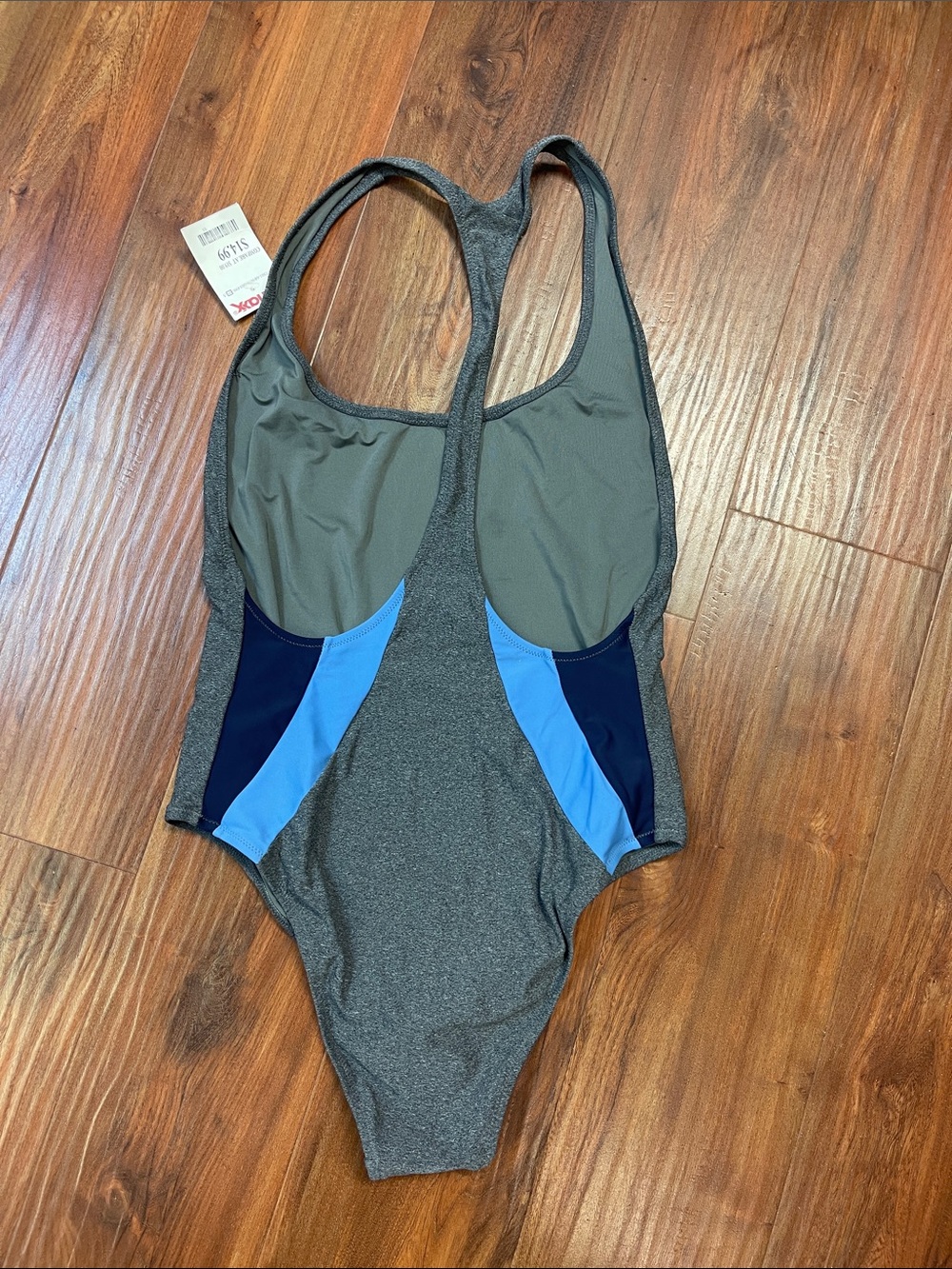 aerie Charcoal Gray Racerback One-Piece Swimsuit - Picture 2 of 4